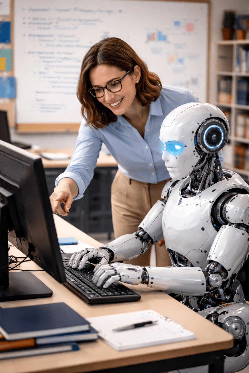 teacher teaching robot